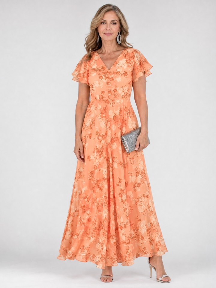 Holly | Floral Short Sleeve Midi Dress