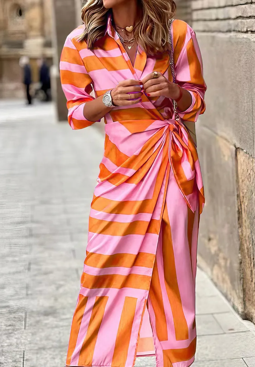 Cecilia™ Elegant Striped Dress